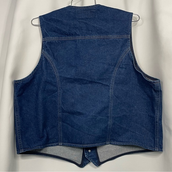 VTG Wrangler denim western vest w/ front pockets sz XXL - Picture 11 of 12